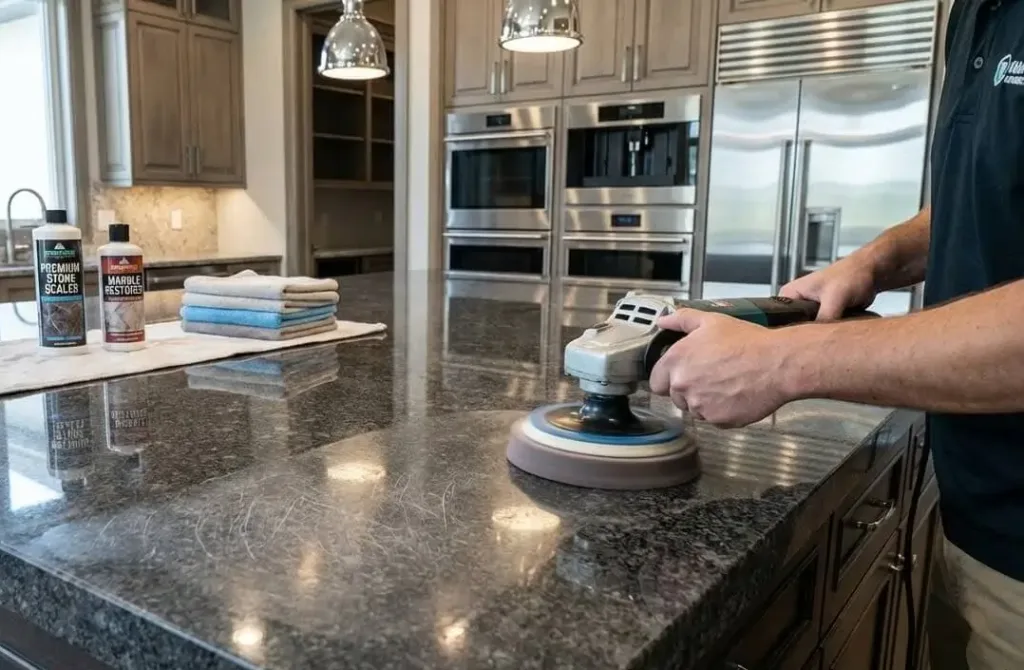 Marble and granite countertop polishing service in UAE and KSA | تلميع أسطح الرخام والجرانيت في الإمارات والسعودية