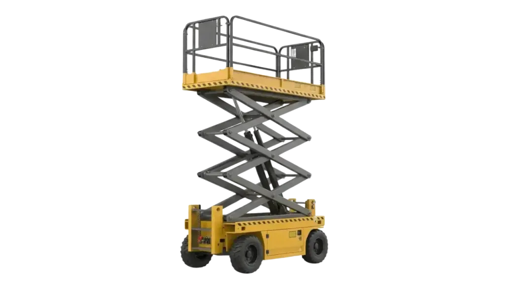 Glorek Electric Scissor Lift rental in UAE and Saudi Arabia - Zero-emission indoor lifting solution for warehouses in Dubai and Riyadh - تأجير رافعة مقصية كهربائية