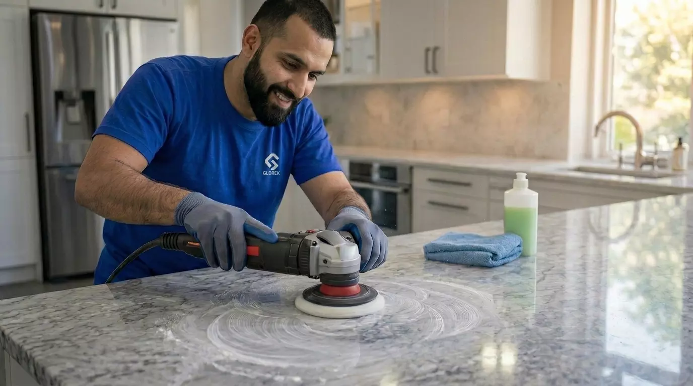 تلميع أسطح الطاولات