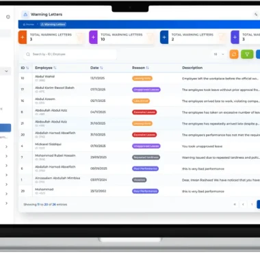 Glorek One Warning Letters Screen UI